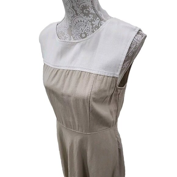Pendleton Dress Knee Length Sleevesless Linen Blend Colorblock Women's 10 - Picture 3 of 12